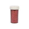 Shimmering red glitter in jar of 100g