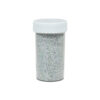 Shimmering silver glitter in jar of 100g