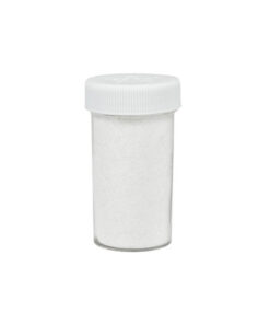 Shimmering white glitter in jar of 100g