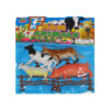 Farm animals figures with cow, sheep, donkey, and pick with fence prop for decoration