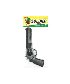 Soldier sparking gun prop in black colour with orange tip for Halloween costume