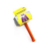 Superhero hammer with silver head and brown handle for Halloween costume
