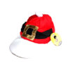 Red Santa cap with black belt and gold buckle design