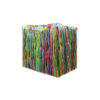 Multi-coloured rainbow luau table skirt in size of 75cm x 274cm