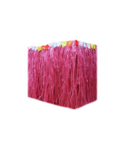 Hot pink luau table skirt in size of 75cm x 274cm
