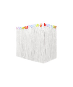 White luau table skirt in size of 75cm x 274cm
