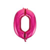 Hot pink foil balloon in number "0" design