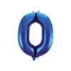 Royal blue foil balloon in number "0" design