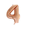 Rose gold foil balloon in number "4" design