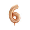 Rose gold foil balloon in number "6" design