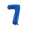 Royal blue foil balloon in number "7" design