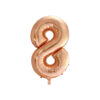 Rose gold foil balloon in number "8" design
