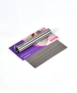 Metal flour and dough scraper set with ruler