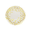 White paper plates with gold dots in size of 7inch coming in pack of 12 pieces