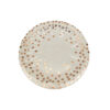 White paper plates with rose gold dots in size of 7inch coming in pack of 12 pieces