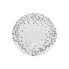 White paper plates with silver dots in size of 7inch coming in pack of 12 pieces