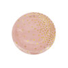 Light pink paper plates with gold dots in size of 7inch coming in pack of 12 pieces