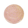 Light pink paper plate with gold dots in size of 9inch coming in pack of 12 pieces