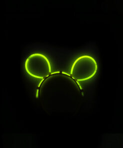 Glow in the dark hairband with mouse ears in yellow colour