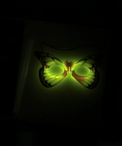 Glow in the dark butterfly masquerade mask in yellow colour coming in pack of 1