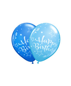Mixed Blue Happy Birthday Latex Balloons 12inch 10pk