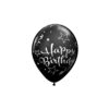 Black Happy Birthday Latex Balloons 12inch 10pk