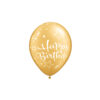 Gold Happy Birthday Latex Balloons 12inch 10pk