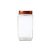 Glass Storage Jar With Copper Lid 9x9x18.5