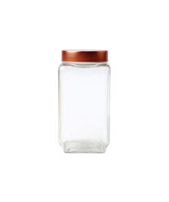Glass Storage Jar With Copper Lid 9x9x18.5