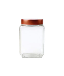 Glass Storage Jar With Copper Lid 9x9x14.6cm