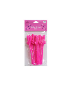 Novelty Pink Dicky Straws 10pc