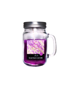 Lavender Scented Candle In Glass Jar