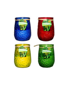 Citronella Candle In Big Flower Glass Assorted