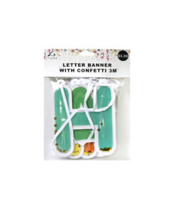 "Happy birthday" letter banner with confetti in size of 3m