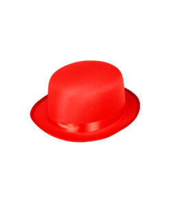 Alternative view of Red Bowler Hat