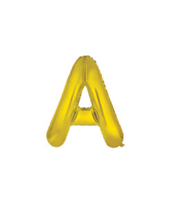 Gold foil balloon in letter "A" design