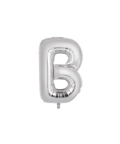 Silver foil balloon in letter "B" design