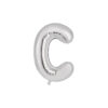 Silver foil balloon in letter "C" design