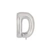 Silver foil balloon in letter "D" design