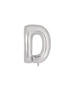 Silver foil balloon in letter "D" design