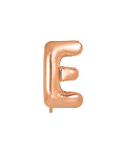 Rose gold foil balloon in letter "E" design