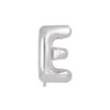 Silver foil balloon in letter "E" design