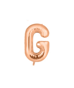 Rose gold foil balloon in letter "G" design