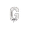Silver foil balloon in letter "G" design