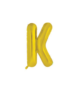 Gold foil balloon in letter "K" design
