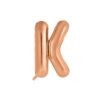 Rose gold foil balloon in letter "K" design