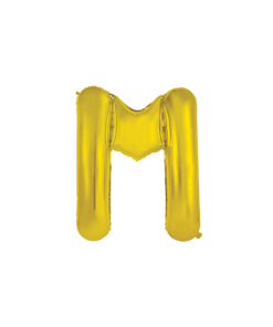 Gold foil balloon in letter "M" design