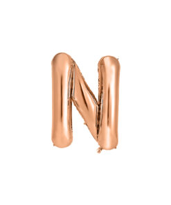 Rose gold foil balloon in letter "N" design
