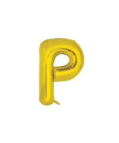 Gold foil balloon in letter "P" design