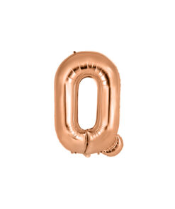 Rose gold foil balloon in letter "Q" design
